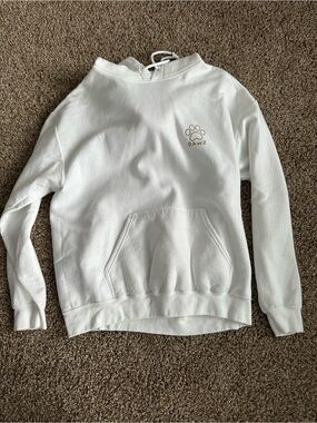 PAWZ White Crewneck Sweatshirt with Subtle Paw Logo